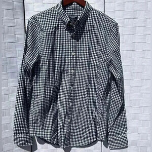 Abercrombie & Fitch, Men’s Dress Shirt, Size Medium, Blue & White Checkers Print